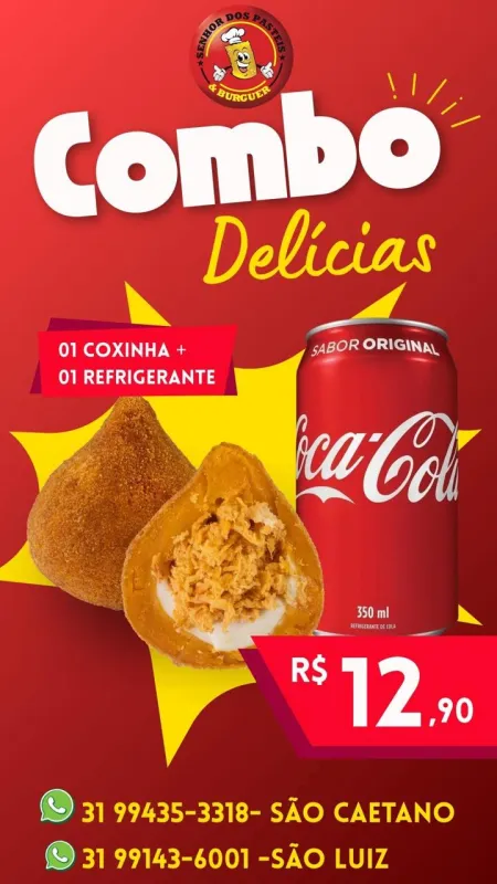 01 COXINHA CATUPIRY + REFRI LATA